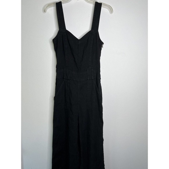 7 For All Mankind Overalls Cropped Pants Jumper Sz XS Pockets Black - Picture 4 of 10